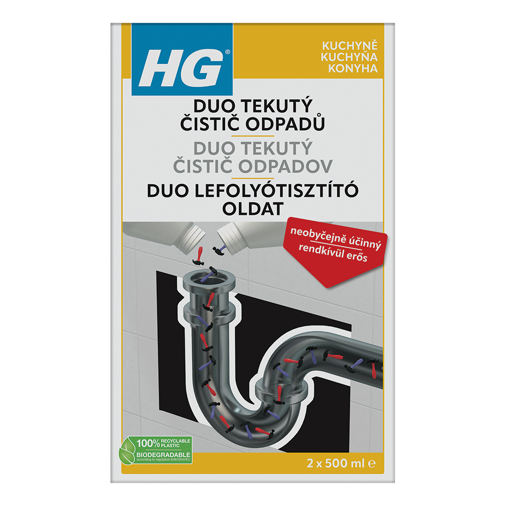 HG tekutý duo čistič odpadů