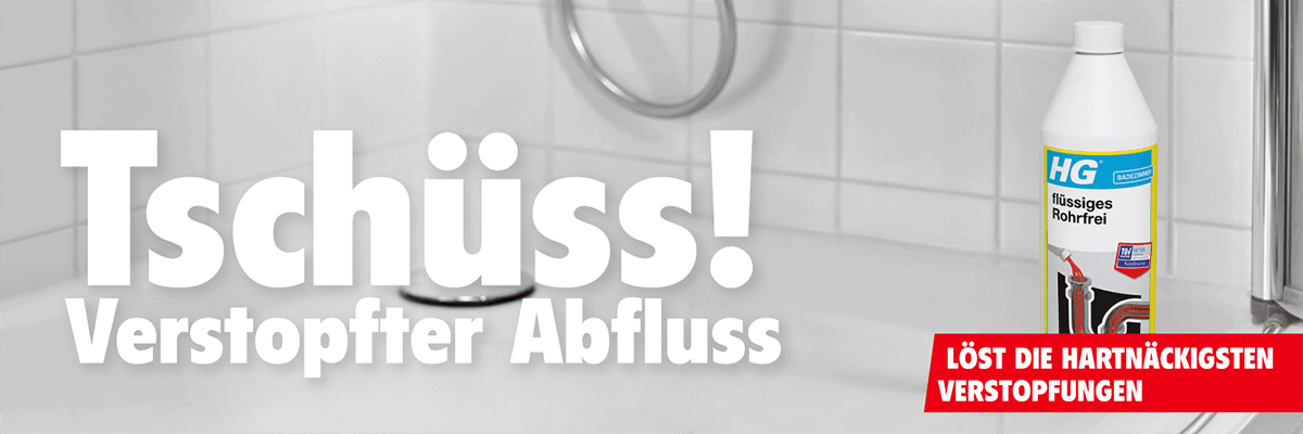Tschüss! Verstopfter Abfluss