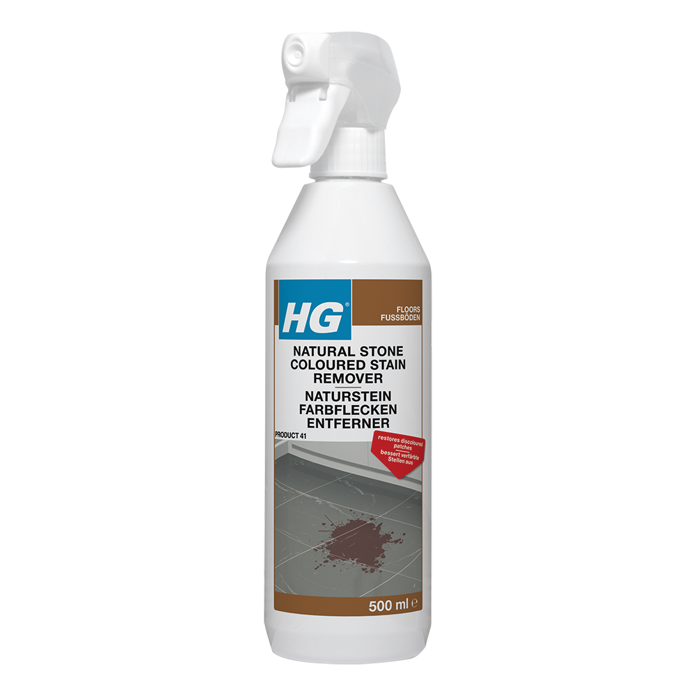 HG natural stone stain colour remover removes colour stains from
