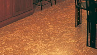 Varnished cork and bamboo flooring