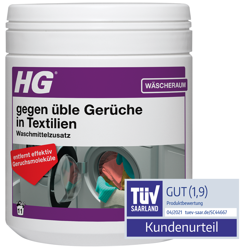 HG Waschmittelzusatz gegen übel riechende Wäsche | nie wieder Wäsche