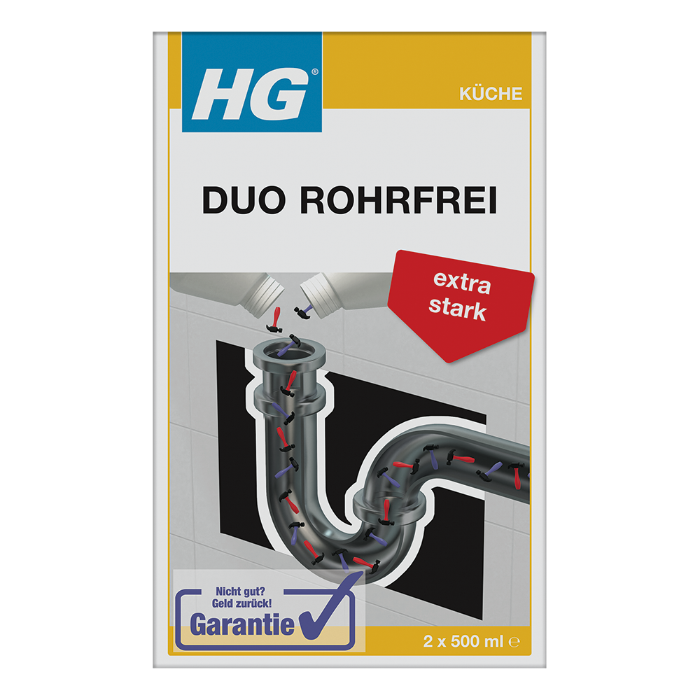 Hg Duo Rohrfrei Der Kraftvolle Abflussreiniger Fur Hartnackigste Verstopfungen