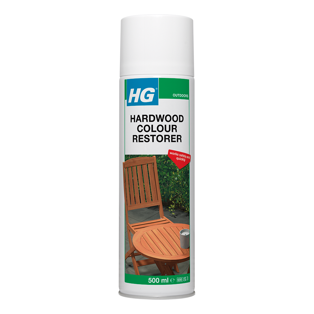 HG hardwood restorer maintains & protects hardwood garden furniture